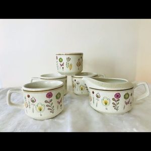 Lenox Sprite Floral Vintage Cups And Creamer Set